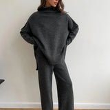 Conjunto Feminino Suéter Gola Alta Duas Peças