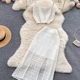 Conjunto Feminino Tricot Regata e Saia