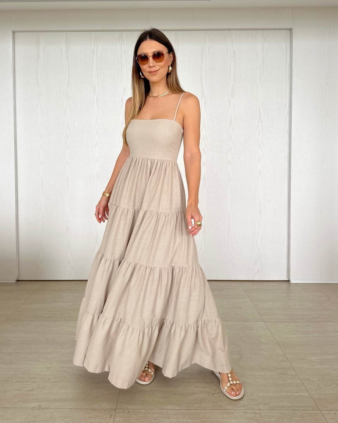 Vestido Longo de Linho Madison