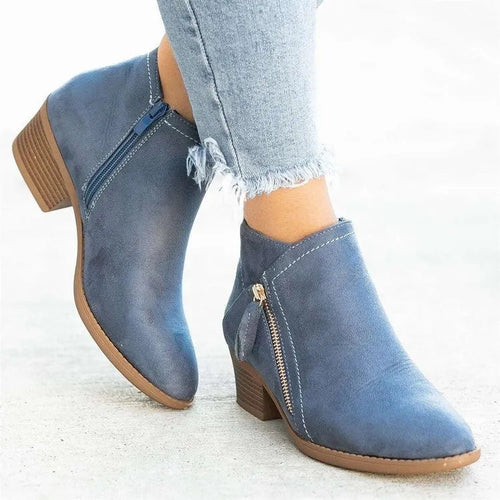 Bota Chelsea Feminina ComfortFit™ – Salto Estiloso com Conforto Terapêutico