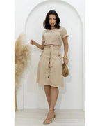 Conjunto Saia e Blusa Linho Decote Gota