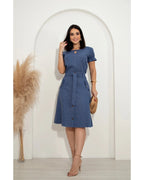 Conjunto Saia e Blusa Linho Decote Gota