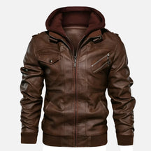 Jaqueta Masculina de Couro Quente e Impermeável – Inverno 2025