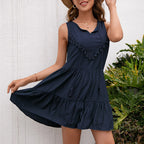 Vestido Verão Sem Mangas Midi Renda