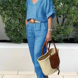 Conjunto Feminino Casual de Algodão e Linho Vicenza