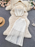 Conjunto Feminino Tricot Regata e Saia