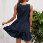 Vestido Verão Sem Mangas Midi Renda