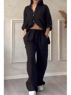 Conjunto Casual de Linho e Algodão