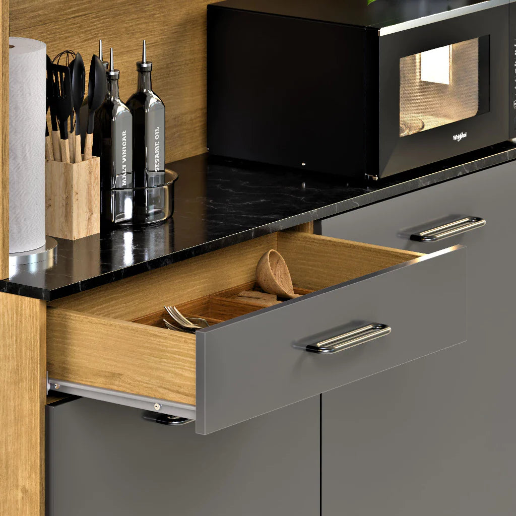 Armário De Cozinha Compacto Com 4 Portas E 1 Gaveta