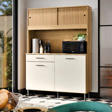 Armário De Cozinha Compacto Com 4 Portas E 1 Gaveta