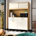 Armário De Cozinha Compacto Com 4 Portas E 1 Gaveta