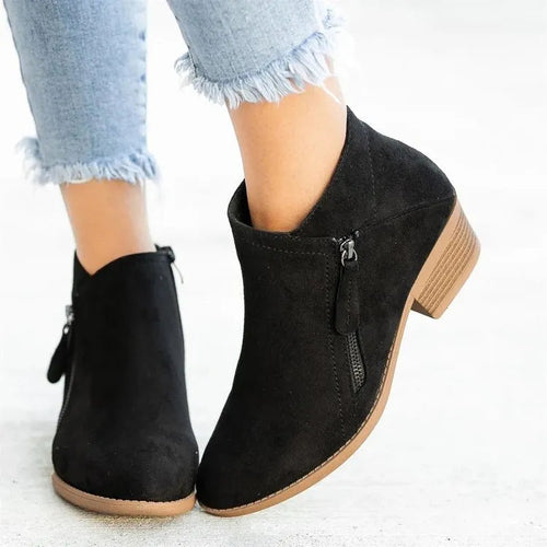 Bota Chelsea Feminina ComfortFit™ – Salto Estiloso com Conforto Terapêutico
