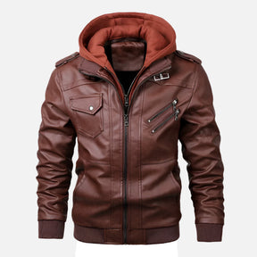 Jaqueta Masculina de Couro Quente e Impermeável – Inverno 2025
