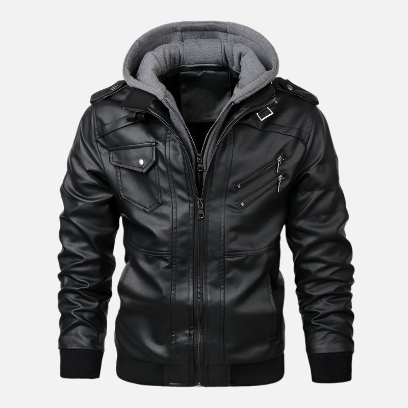 Jaqueta Masculina de Couro Quente e Impermeável – Inverno 2025