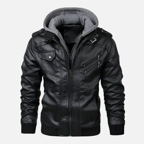 Jaqueta Masculina de Couro Quente e Impermeável – Inverno 2025