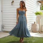 Vestido Midi Longo de Linho Pauline