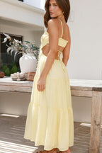 Vestido Midi Longo de Linho Pauline