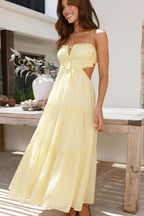 Vestido Midi Longo de Linho Pauline