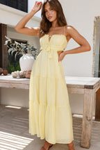 Vestido Midi Longo de Linho Pauline