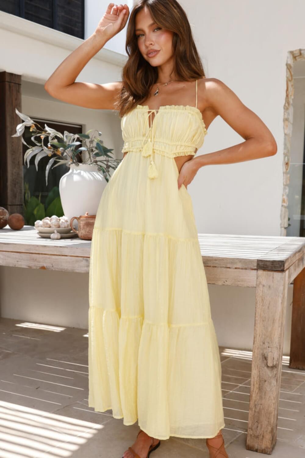 Vestido Midi Longo de Linho Pauline