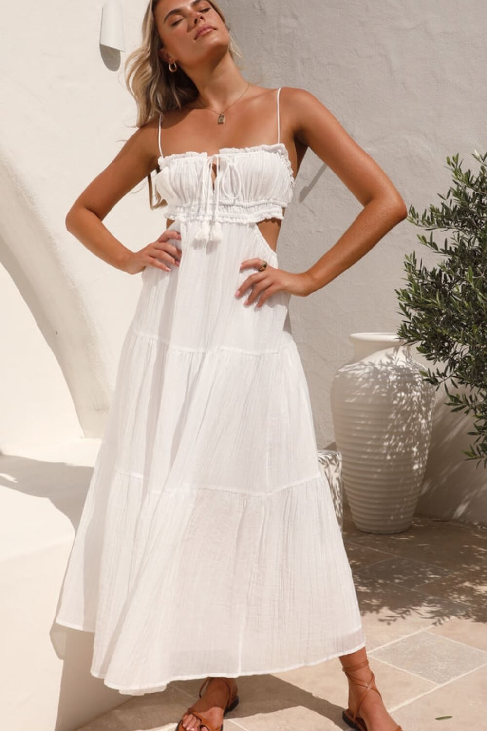 Vestido Midi Longo de Linho Pauline