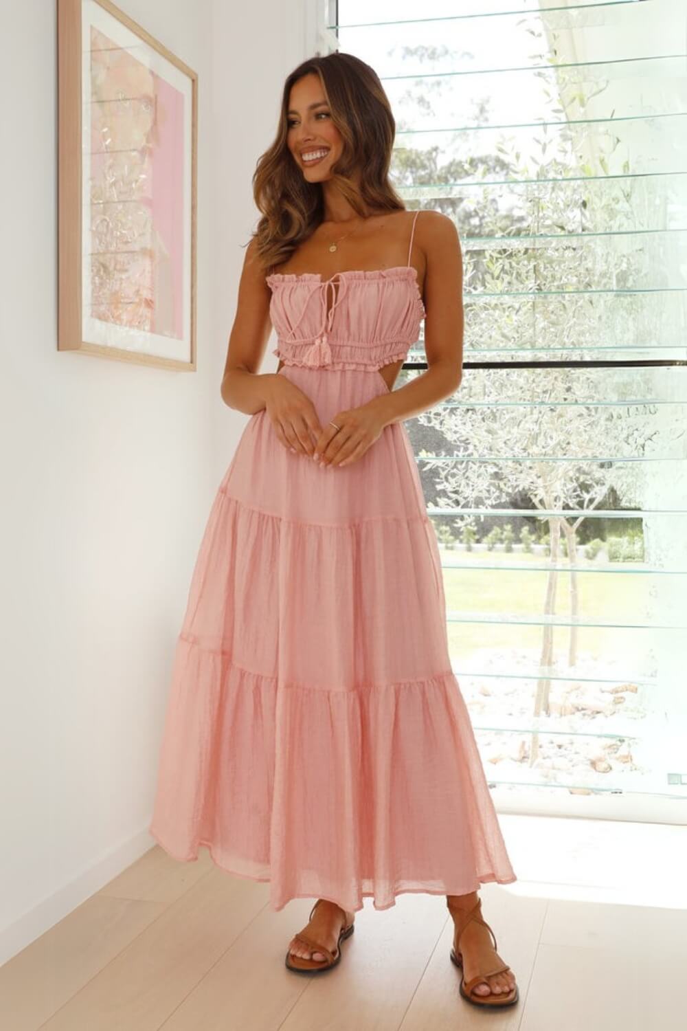 Vestido Midi Longo de Linho Pauline